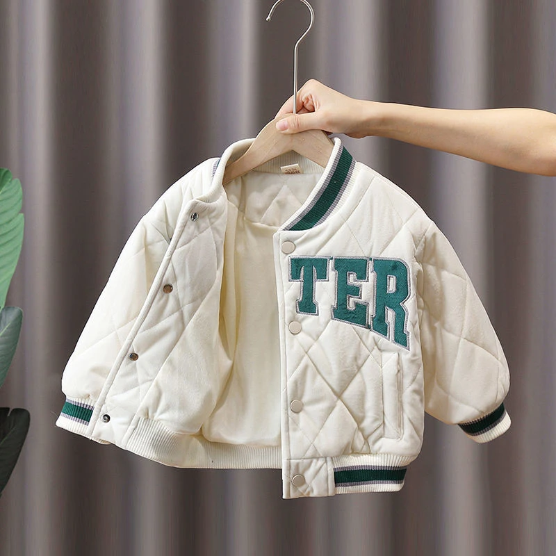 韩版棒球服短款棉服女宝宝秋秋新款洋气时髦 棉衣外套