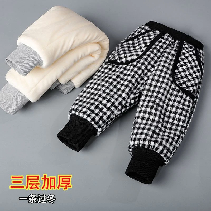 女童裤子冬款加绒夹棉儿童一条过冬婴儿棉裤宝宝加厚外穿