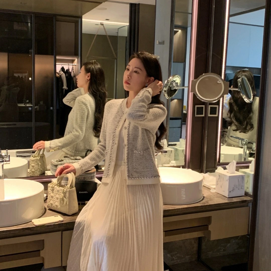 100【清】【米卡私服】【格调派对】法式修身显瘦气质名媛小香针织开衫