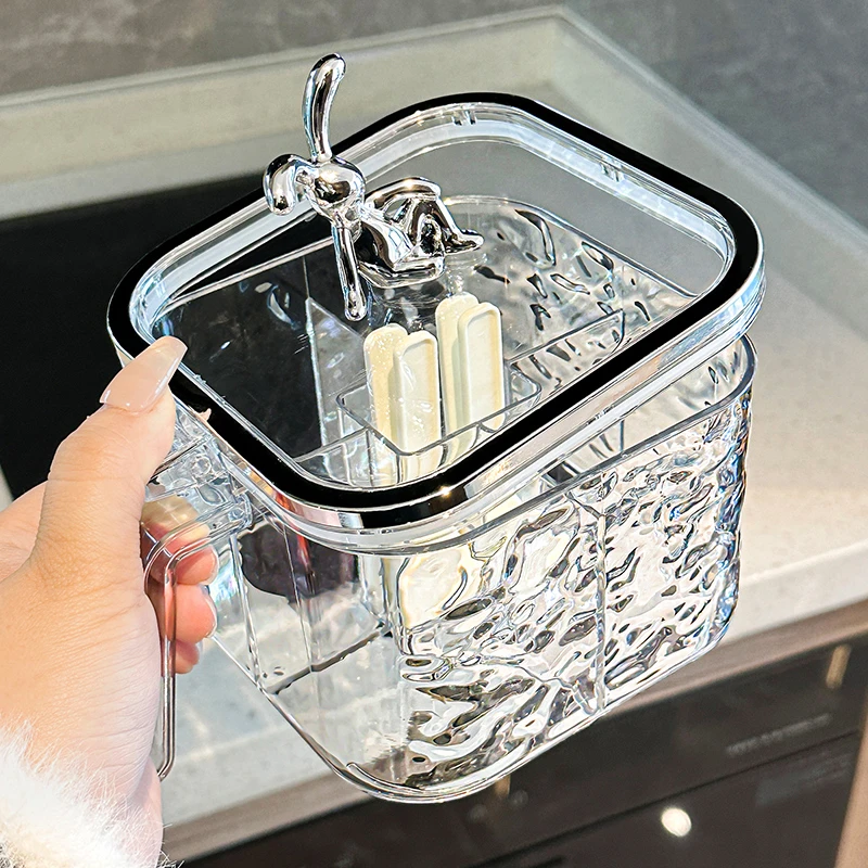 轻奢调料盒家用厨房调料罐透明盐味精胡椒味盒一体多格佐料盒A249