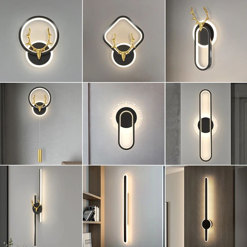 壁灯极简led长条线性灯沙发客厅背景墙灯楼梯灯具创意卧室床头灯