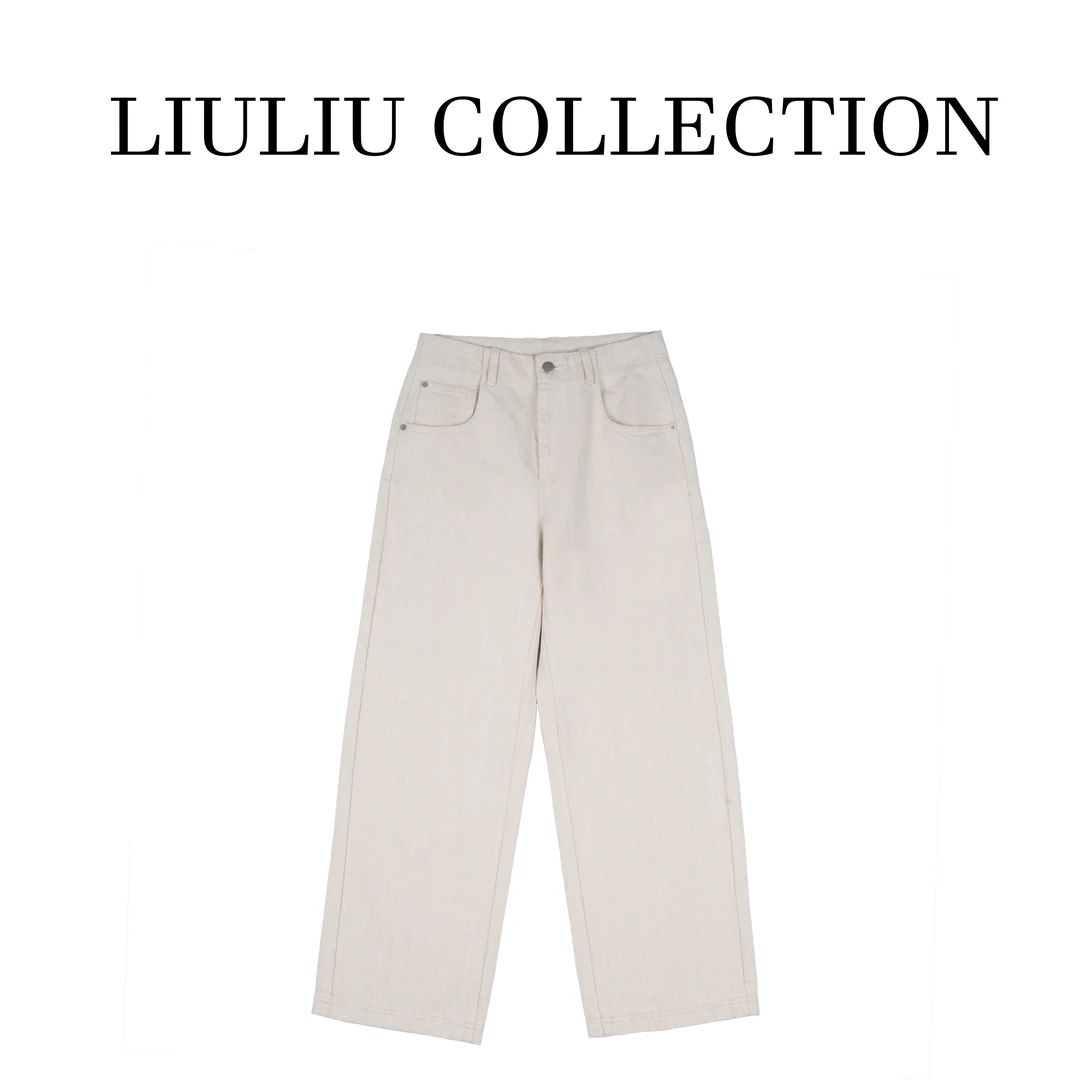 土耳其面料 肌理感燕麦色九分直筒牛仔裤女A32