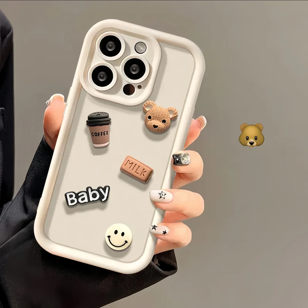 Baby小熊立体公仔适用苹果13promax华为vivo小米oppo软手机壳女款