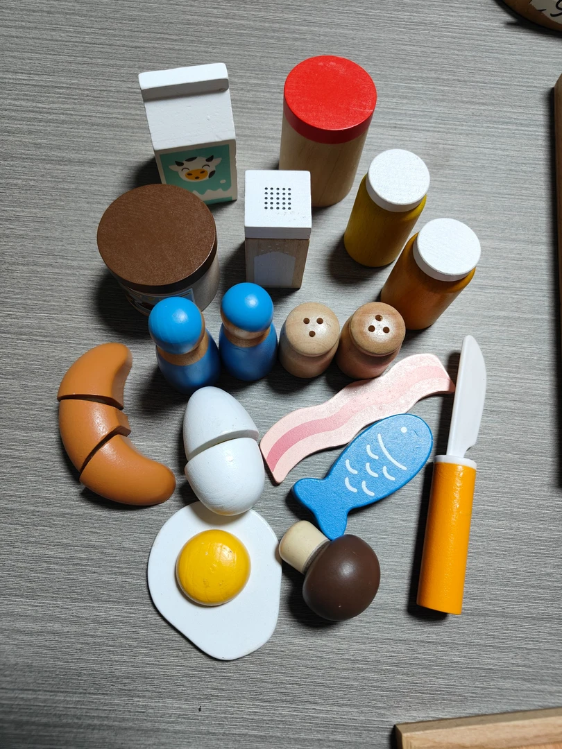 儿童过家家调料瓶面包组合木制玩具
