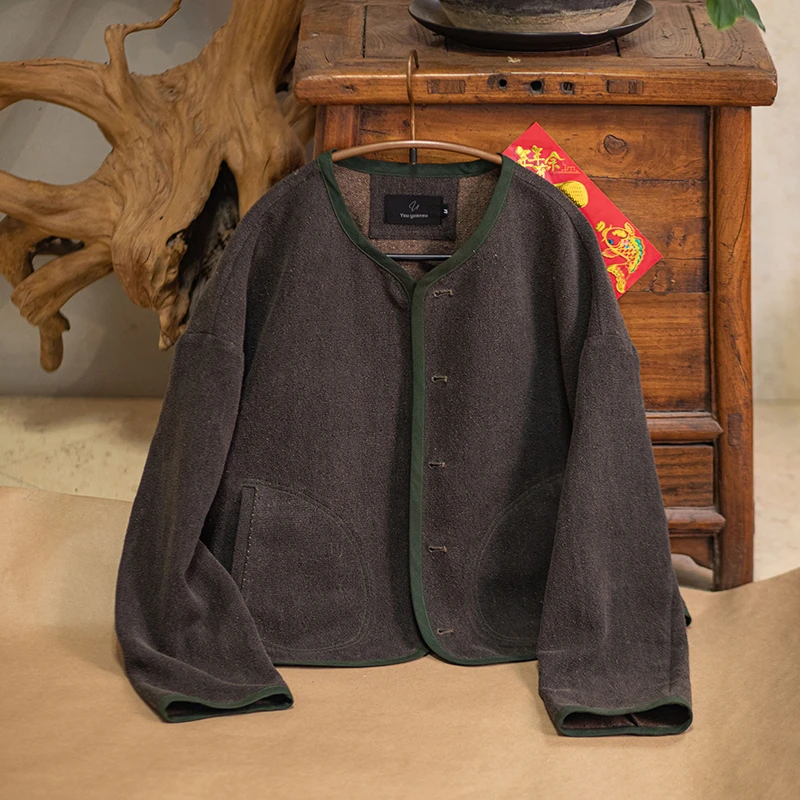 youyuansu/幽元素原创女装长袖复古休闲短外套