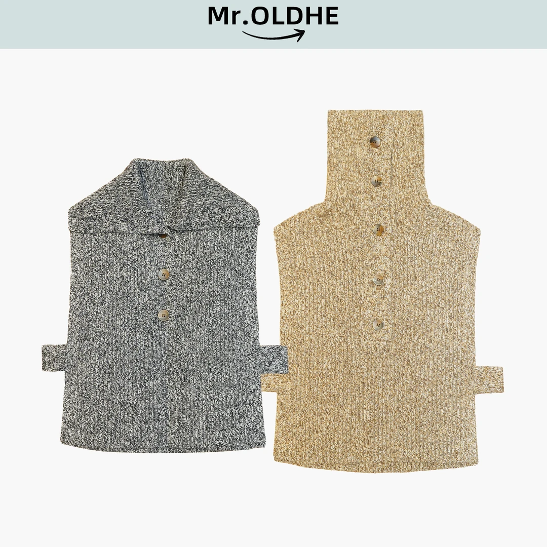 复古无袖高领时尚休闲马甲