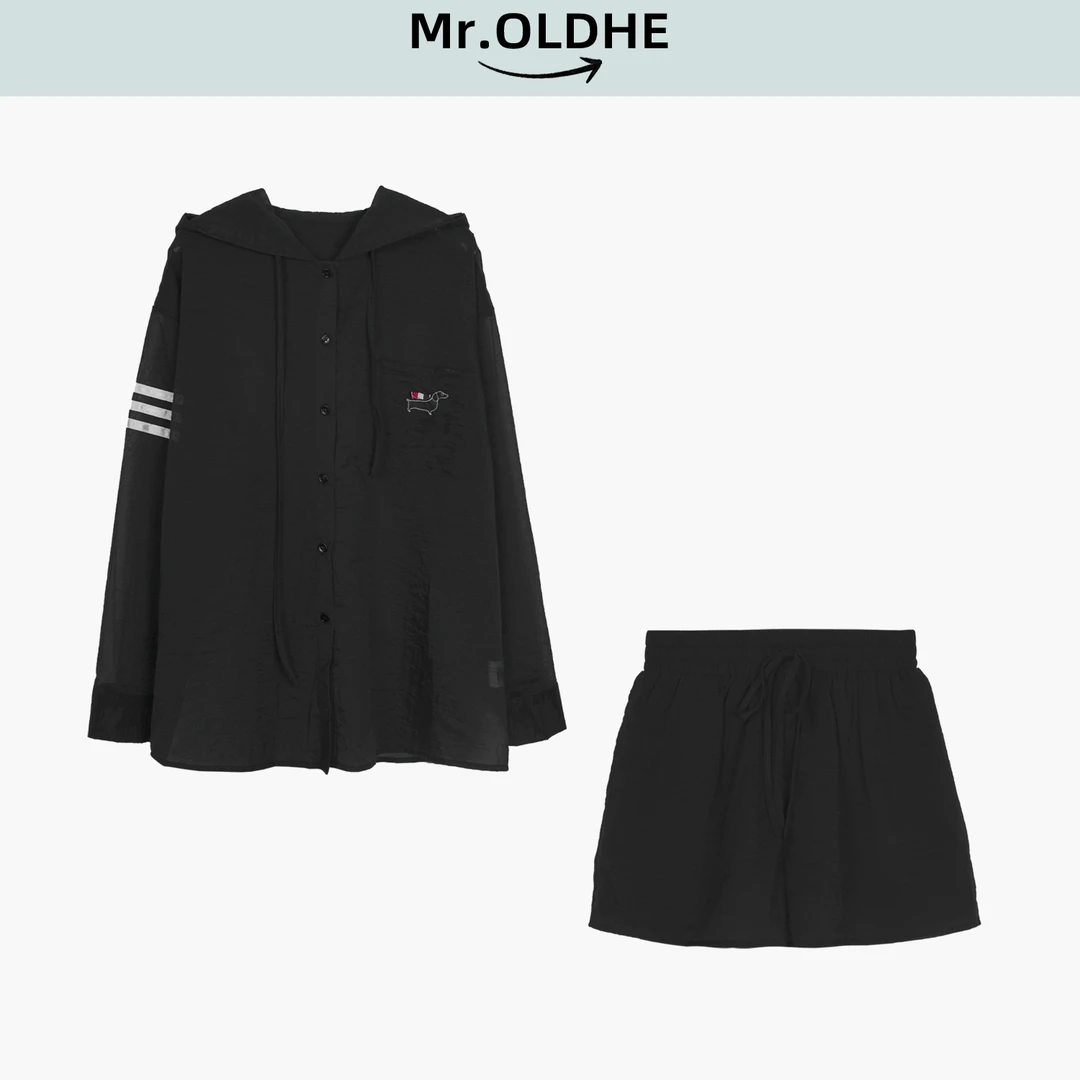 两色春夏薄款舒适简约女士休闲套装