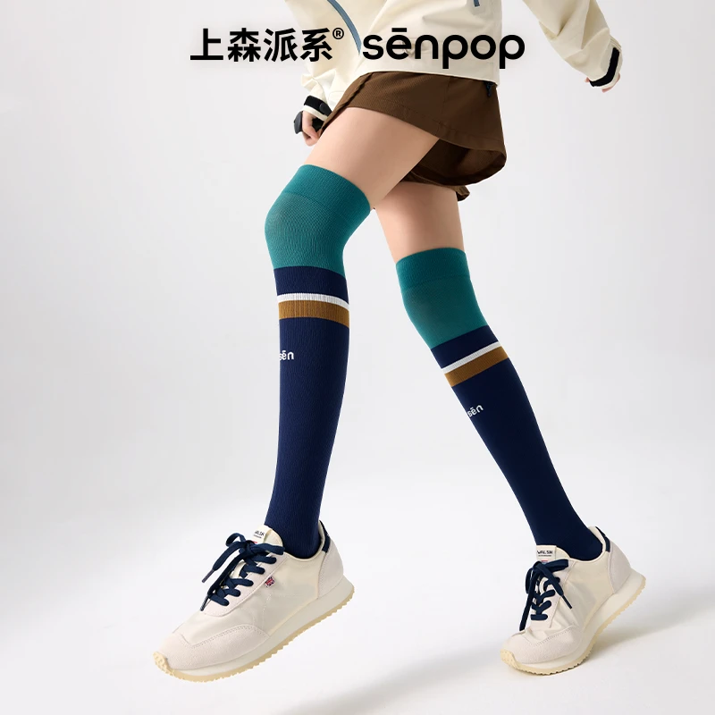上森派系过膝压力袜飞机运动长筒袜跑步过膝袜压缩袜小腿袜健身女
