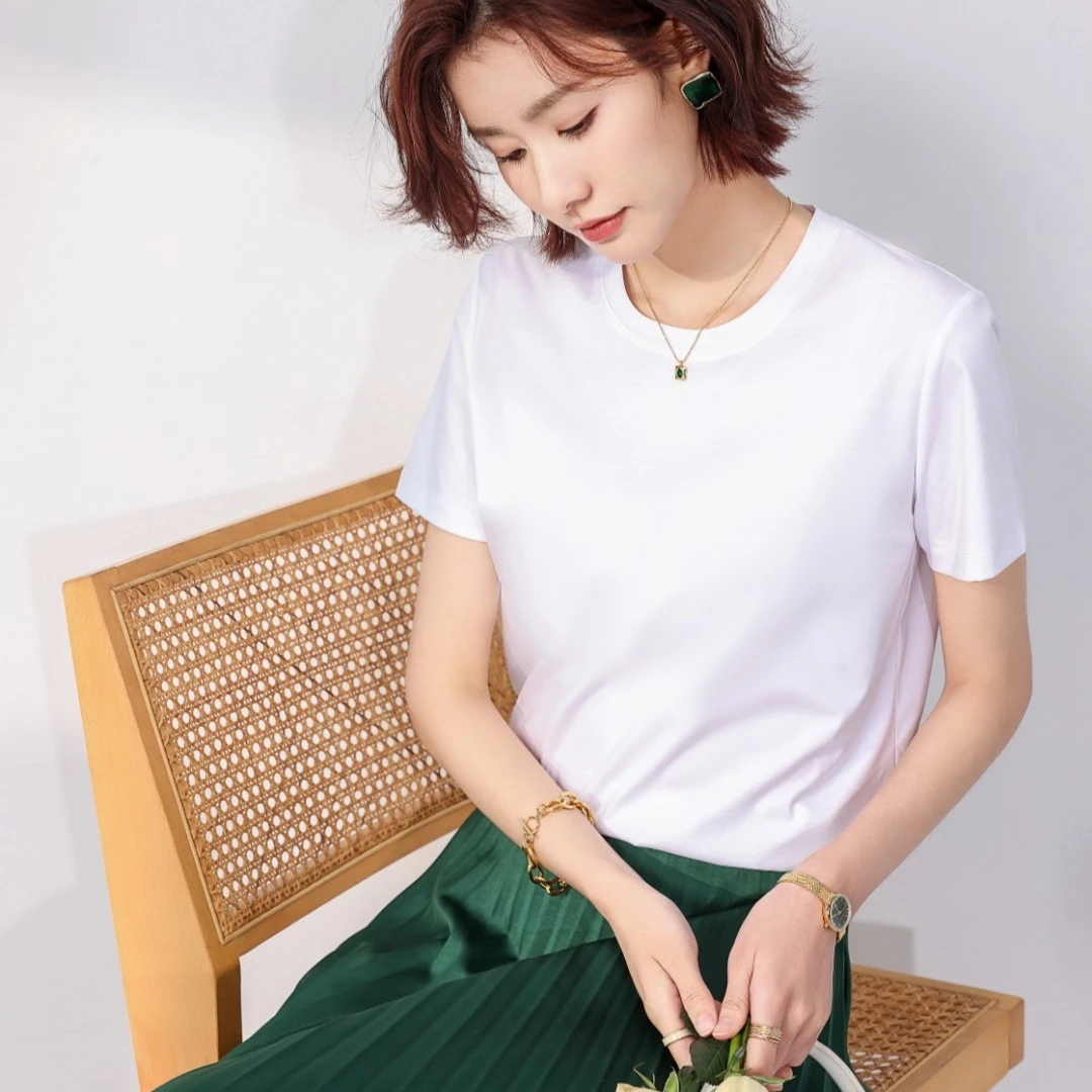 【达人专属】2025年高级经典必备丝光感圆领T恤