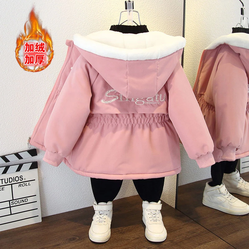 女童外套2025新款秋冬加绒加厚中小童棉袄男童棉服韩版洋气派克服