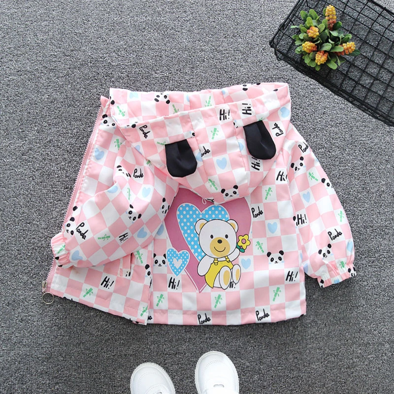 女童女宝外套秋装新款儿童中小童薄款连帽上衣春秋款拉链衫洋气潮