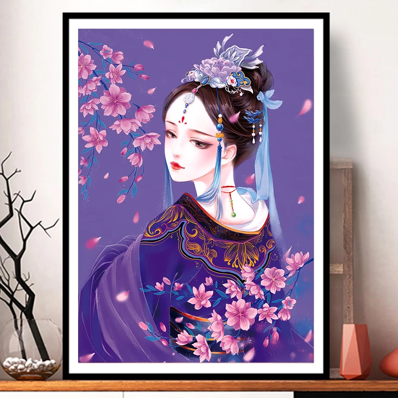 甜心Kes十字绣紫衣花旦大格满绣60X85cm【送进口针+线蜡】38色