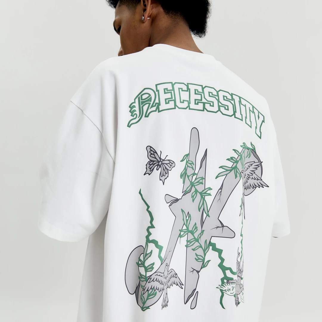 NF/NecessityFinery潮牌藤蔓短袖t恤男夏季美式体恤衫 王鹤棣同款