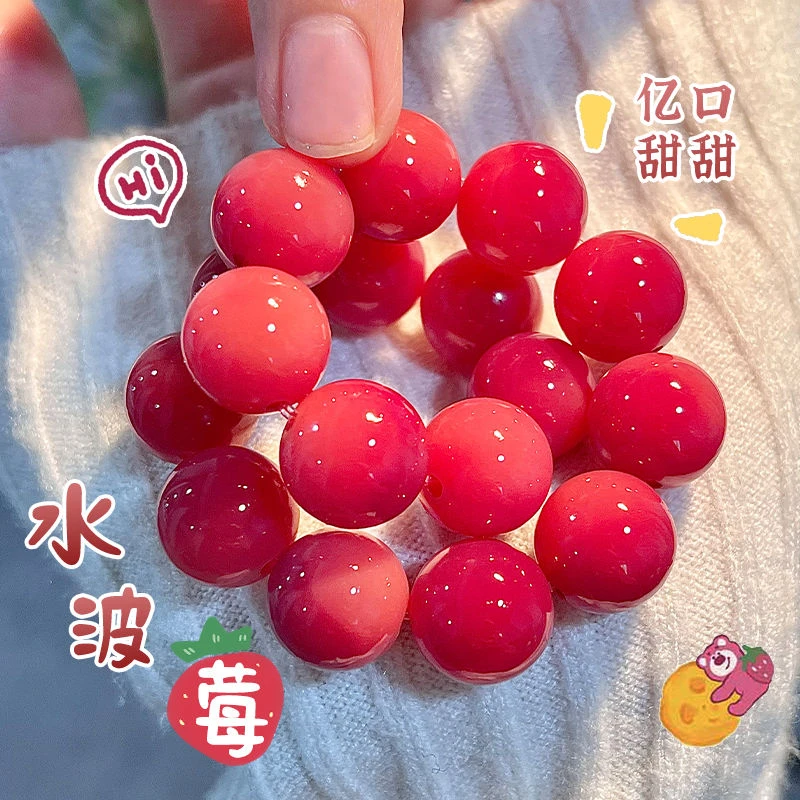 水波莓菩提手串真品绕指柔文玩佛珠圆珠红菩提根盘玩解压男女珠串