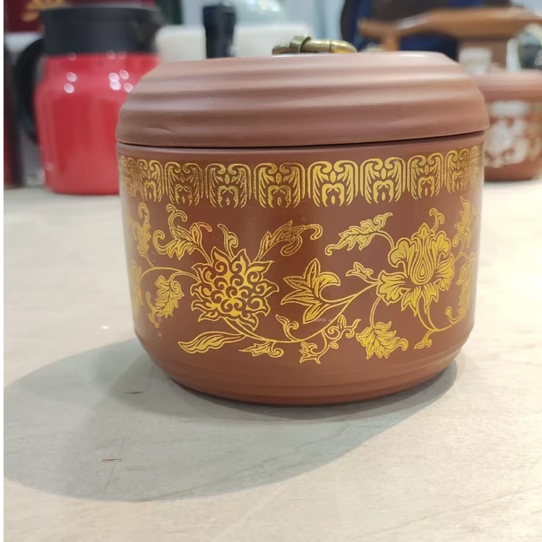【闪购商品】掐丝缠枝莲紫砂茶叶罐家用