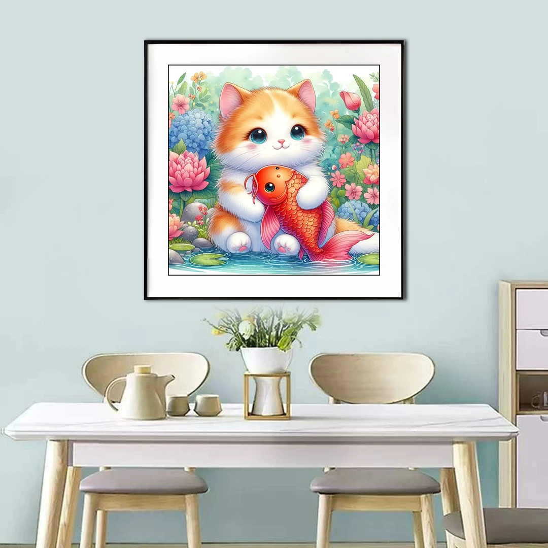 【新疆长绒棉绣布】6384愿者上钩十字绣大格60*60cm/小格38x38cm