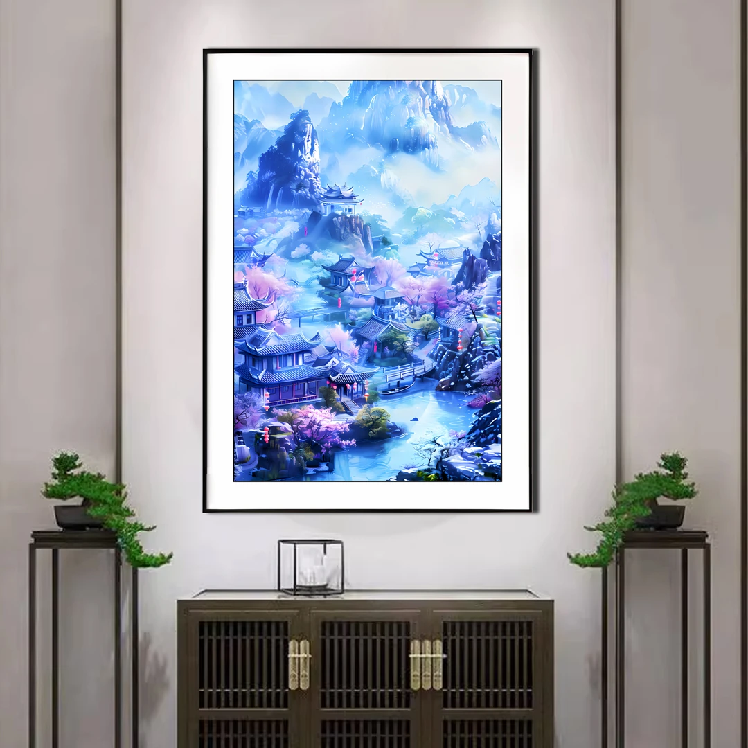 【新疆长绒棉绣布】6345忆吴宫十字绣大格60*90cm/小格38x58cm