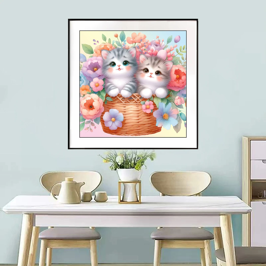 【8.20店庆】2048猫咪夫妻十字绣金丝布大格60*60厘米满绣47种绣线