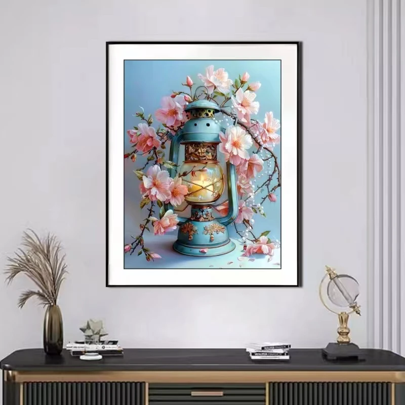 【新疆长绒棉绣布】6423青烛花影十字绣大格60*80cm唯美客厅画