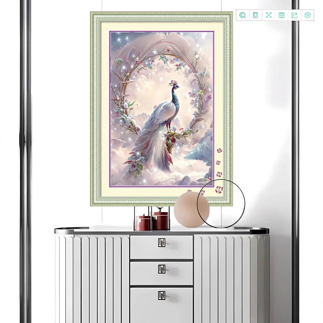 【金丝布】4002富贵孔雀十字绣大格60*80厘米满绣46种绣线