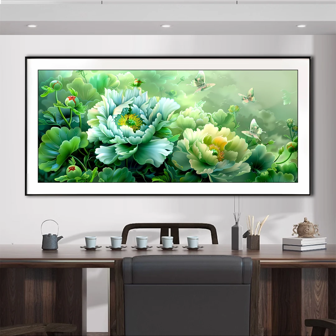 【新疆长绒棉绣布】6652绿罗裙/6894绿萝裙十字绣大格/小格满绣