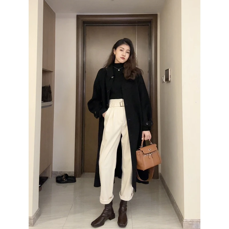 【现货48小时】张阿星搭配好裤冬季加厚百搭毛呢裤 W423K08463