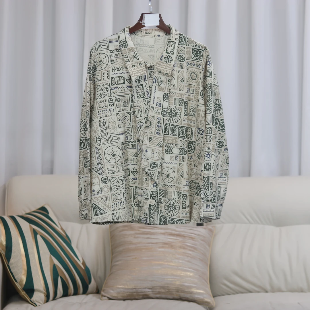 【4407】高品质原创设计杏色长领带款衬衣