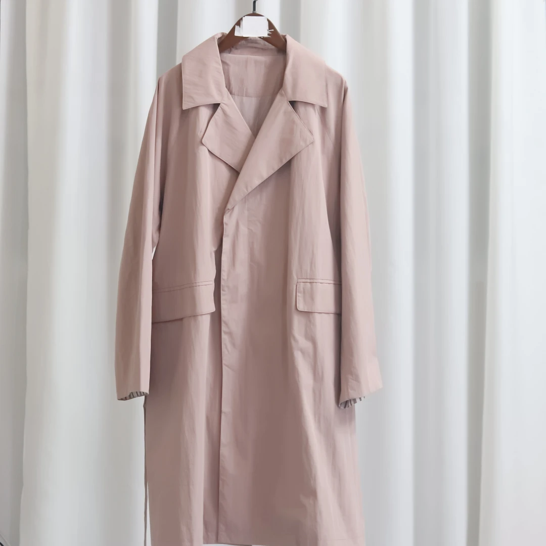 【4343】高品质原创设计藕粉色个性百搭长外套