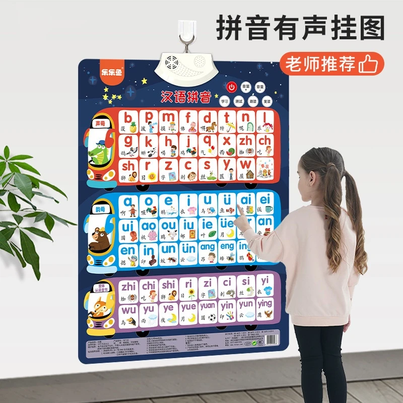 儿童汉语拼音拼读读法表墙贴幼儿学前班学习26个字母有声挂图