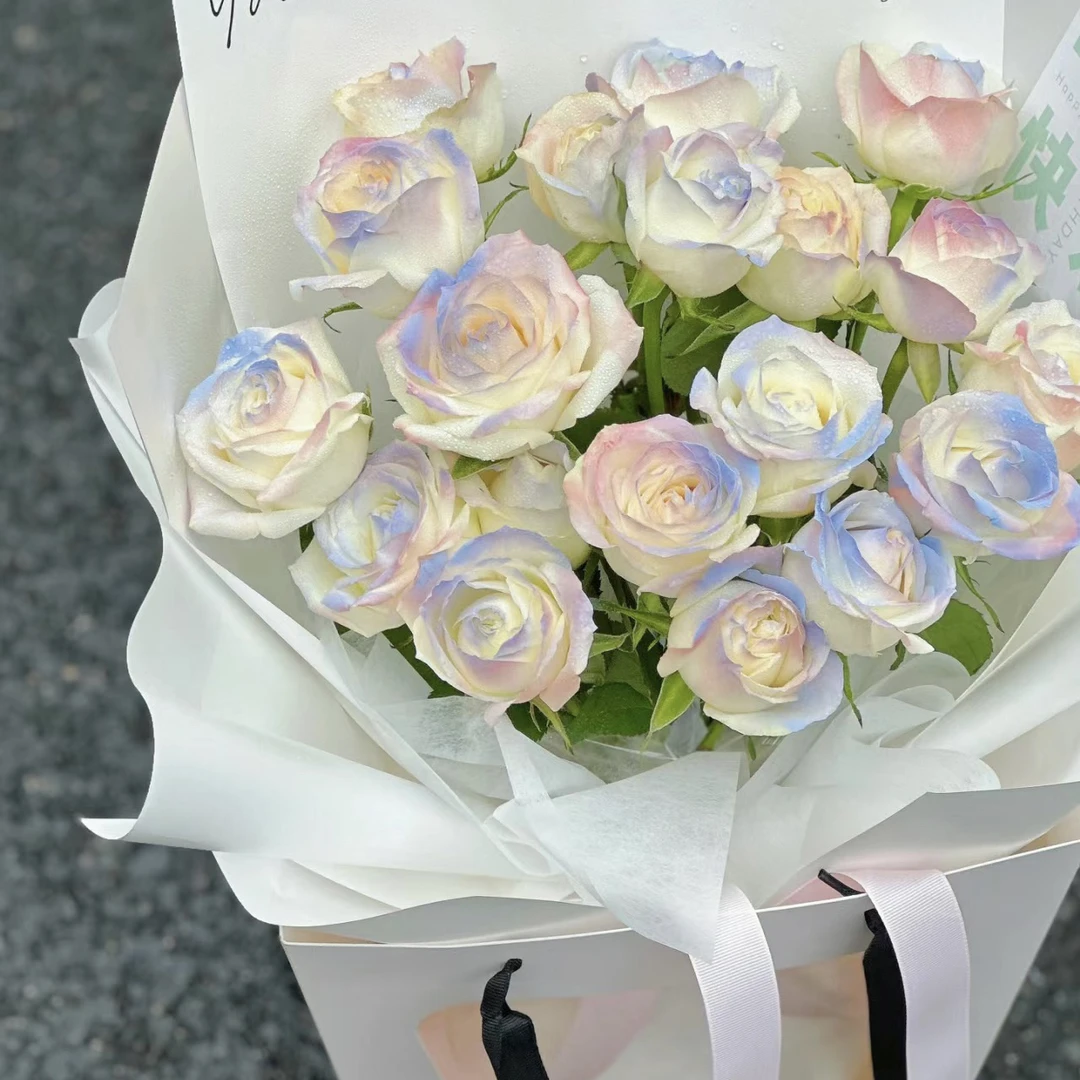 【全国可送】人鱼姬白玫瑰鲜花真花送女友告白生日同城配送团购鲜花
