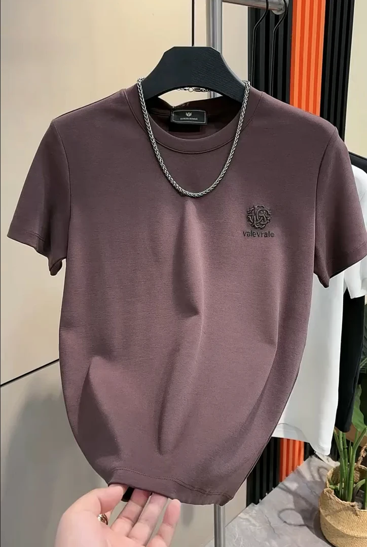 2024秋冬新款男士T恤简约短袖T恤棉男T恤高品质宽松爆款高端