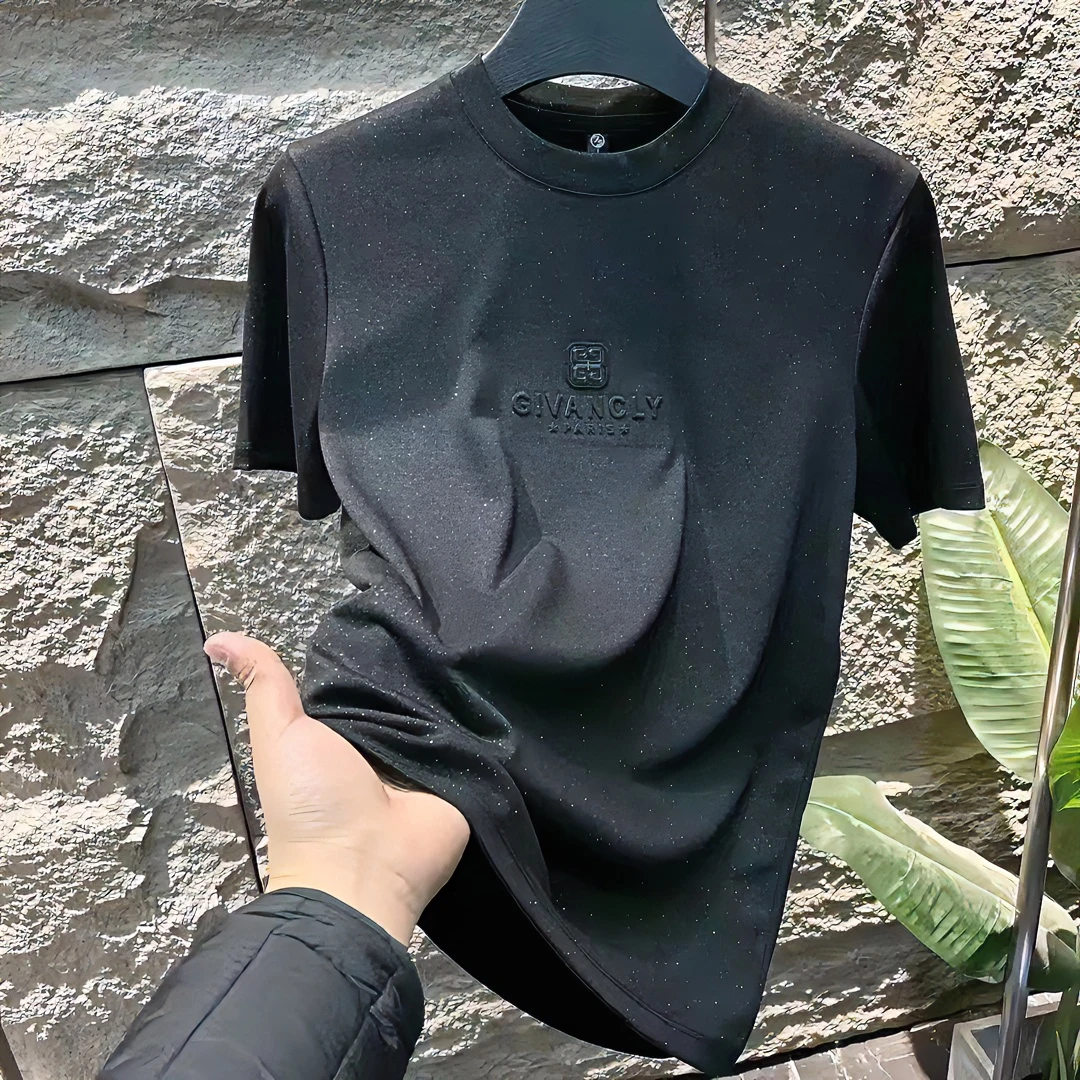 2024新款男士百搭T恤网红春夏短袖男士T恤男T恤领男士短袖