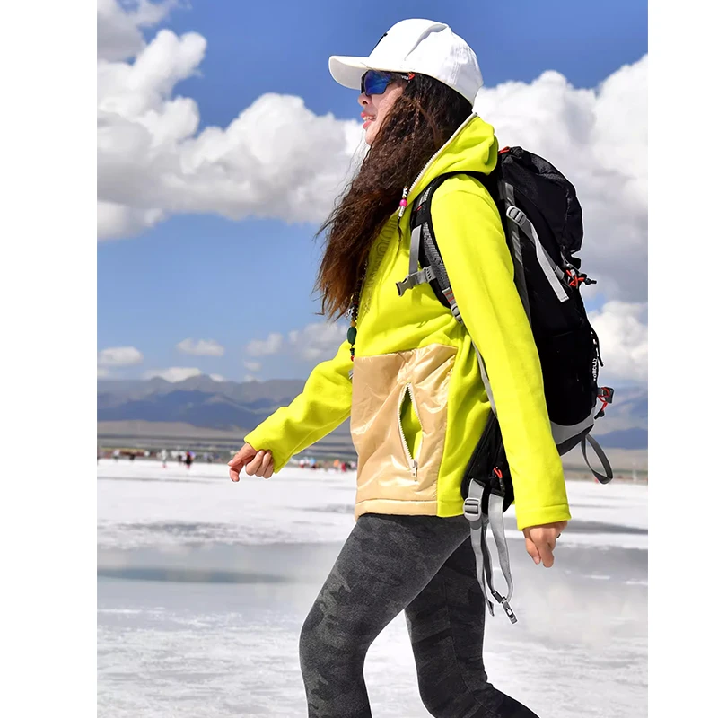 北京森林户外秋冬原创连帽保暖搭子内胆保暖摇粒绒抓绒衣卫衣女