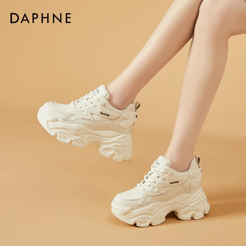达芙妮厚底老爹鞋女2025春秋新款小个子松糕女鞋百搭内增高运动鞋