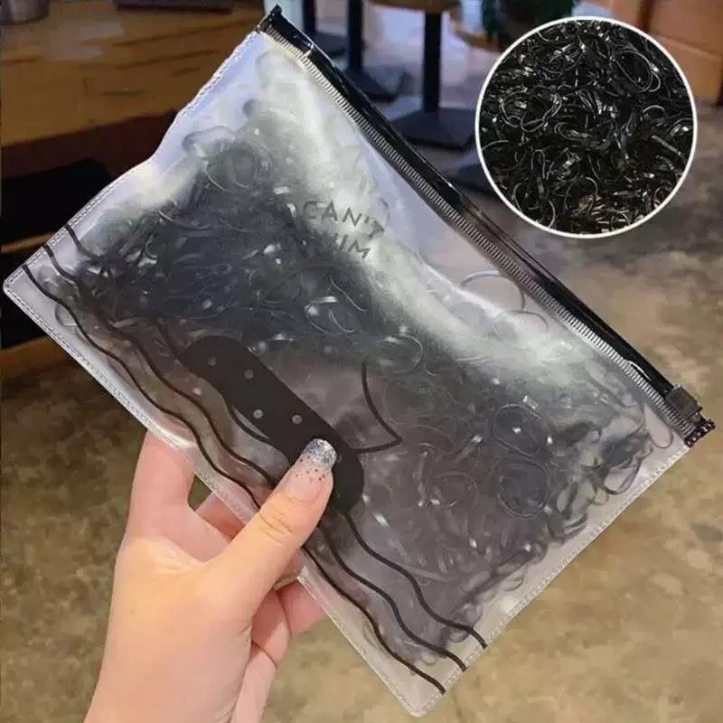 一次性橡皮筋不伤发高弹力大人小孩一次性橡皮筋家用黑色简约便携