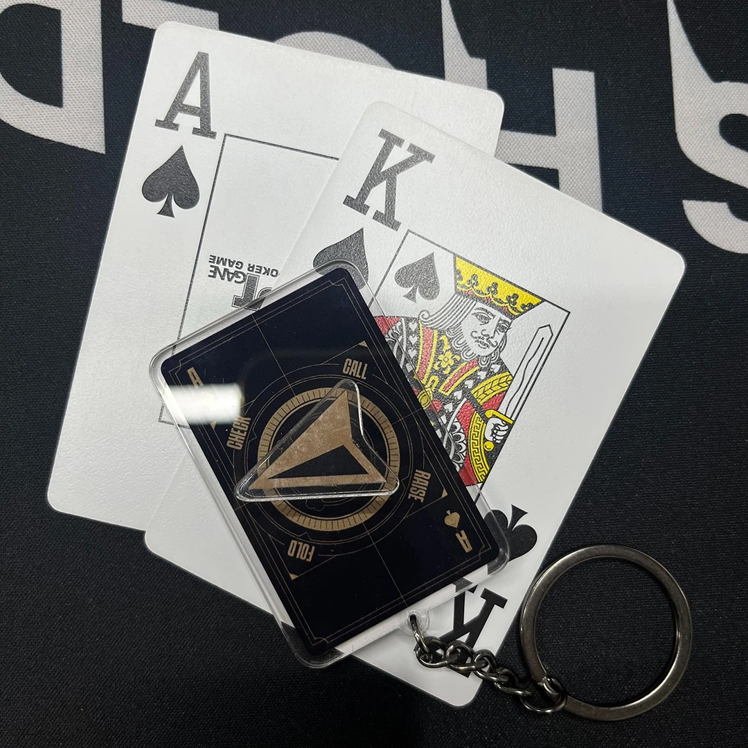 德扑随机数AA幸运牌轻便钥匙扣 亚克力材质挂件
