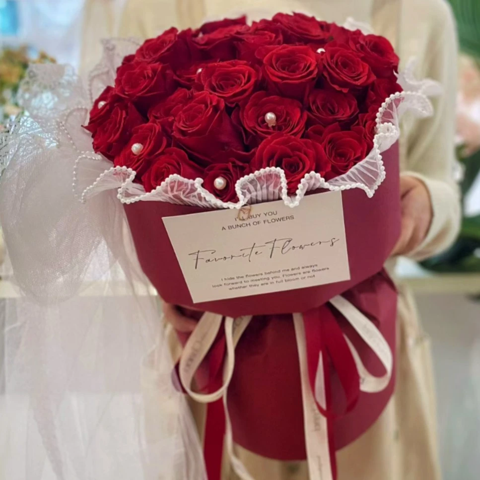 【挚爱】33朵红玫瑰表小香风表白花束生日鲜花礼物花店送花
