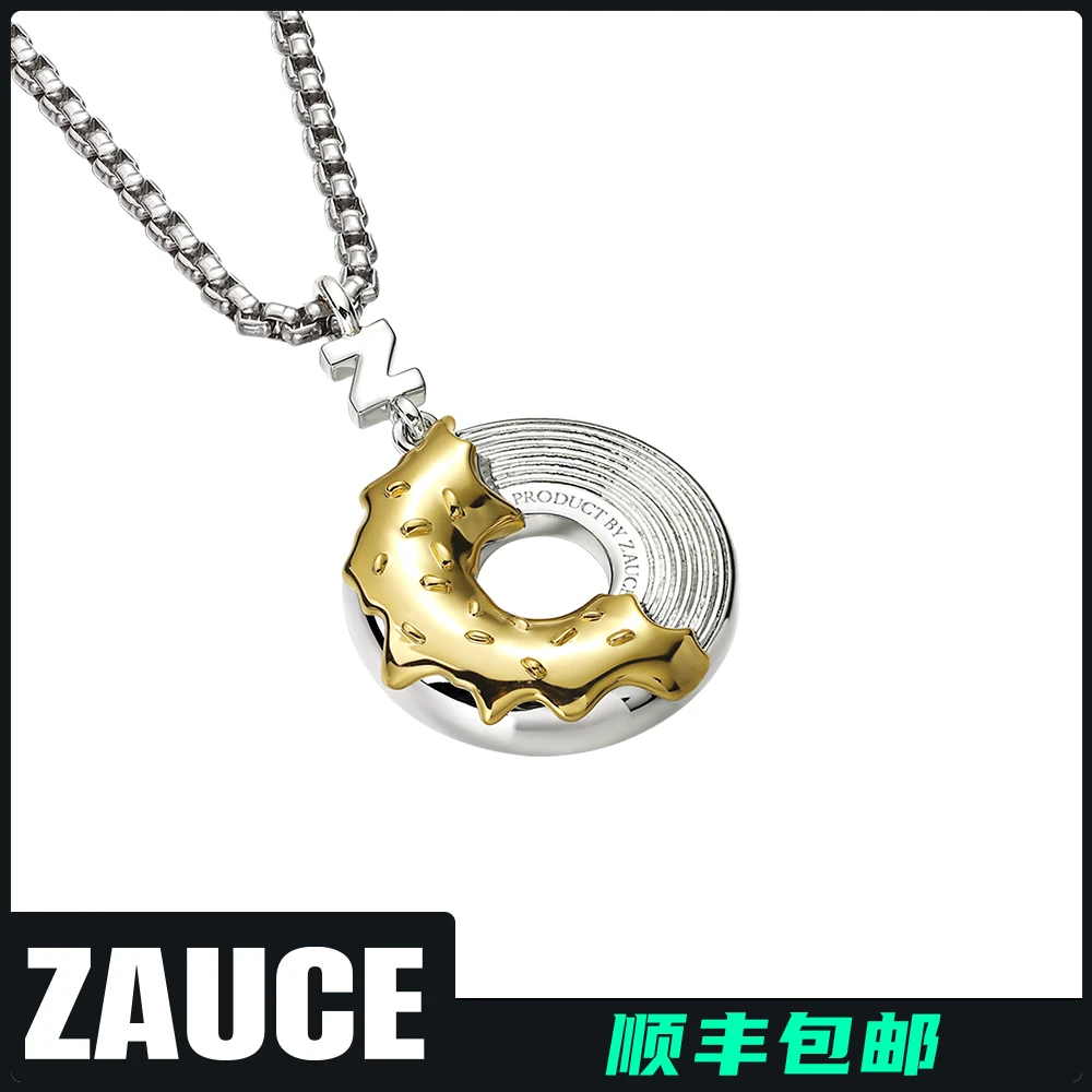 铜吊坠 甜甜圈唱片项链  原创设计 潮流百搭甜酷情侣款礼盒