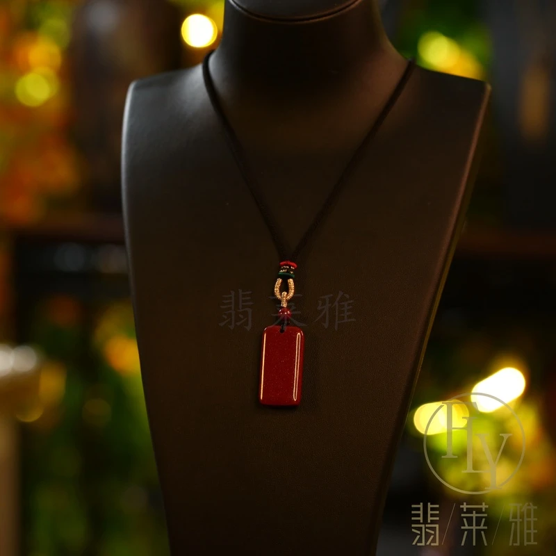 非金属布艺项链 翡莱雅 国风气质简约手工沙沙无事牌项链-3454