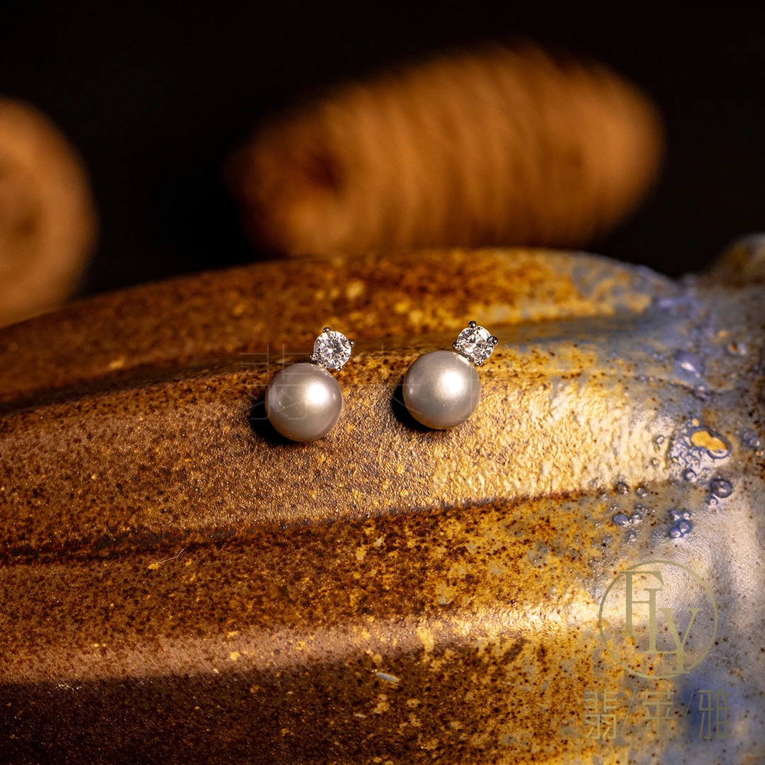 925银合成锆石耳饰 翡莱雅 时尚简约通体925银高级感耳钉-3156