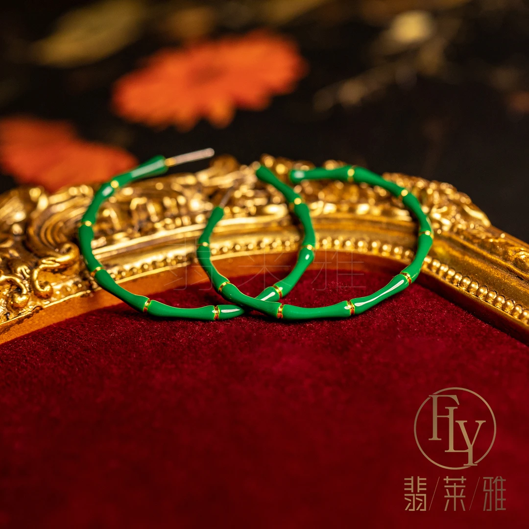 铜合金耳饰 2025新款时尚气质个性高级竹节大耳圈耳环-4660女款
