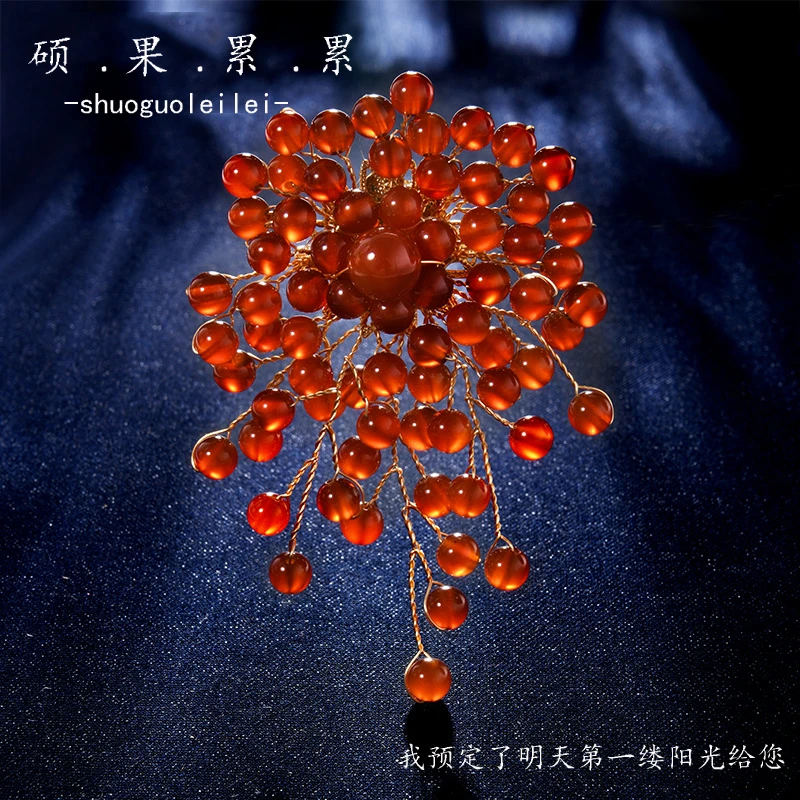 翡莱雅 新款衣服配饰原创设计款【满堂红】高档胸针-459
