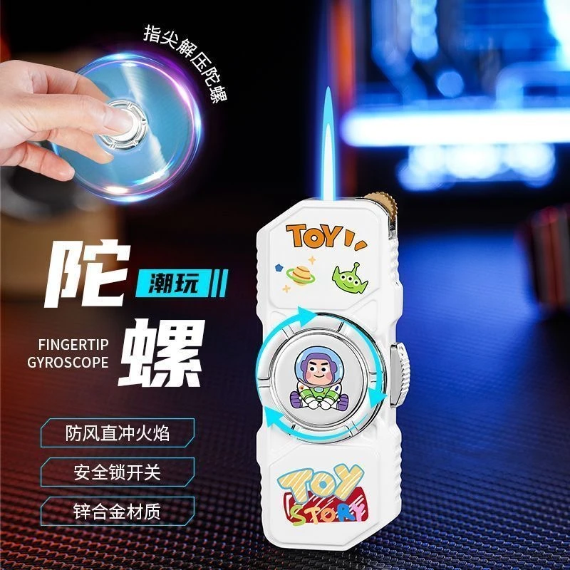 潮玩指尖陀螺充气直充打火机个性漫画男士把玩