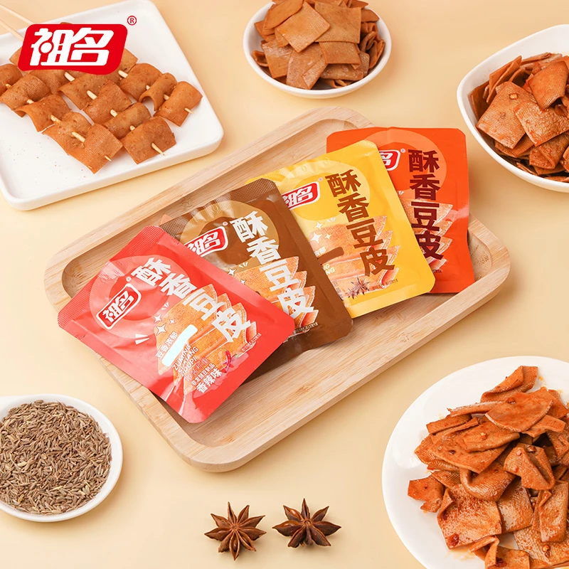 祖名【囤货1000g】酥香豆皮千张豆腐豆干豆腐干辣条零食手撕卤味