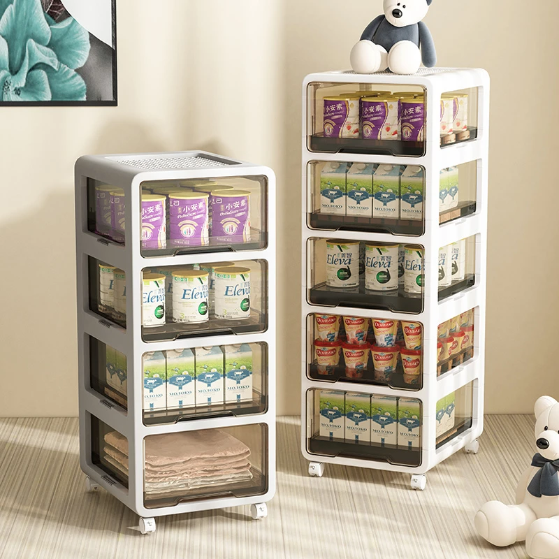 抽屉式收纳柜家用客厅零食玩具柜塑料储物收纳储物柜免安装置物柜