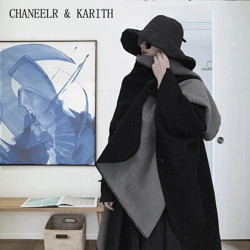 CHANEELR & KARITH披肩女冬季2025新款高级感外搭披风空调房围巾