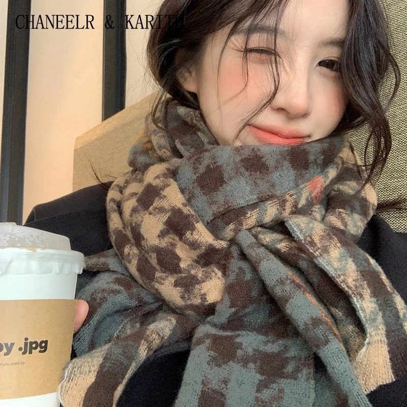 CHANEELR & KARITH围巾女2025新款冬季百搭旅行保暖情侣格子围脖
