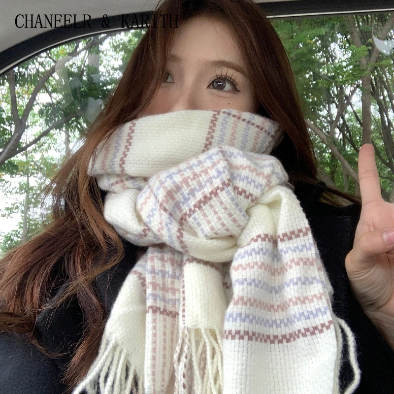 CHANEELR & KARITH围巾女2025新款冬季加厚保暖高级格子披肩围脖
