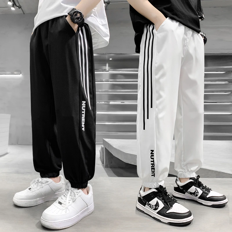 男童冰丝裤子夏季儿童装防蚊裤新款中大童男孩帅气薄款速干运动裤