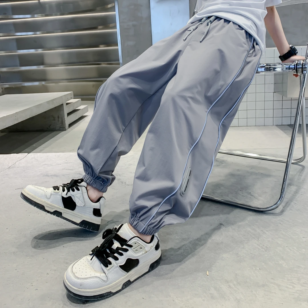 男童夏季速干裤薄款2025新款儿童防蚊裤中大童休闲宽松长裤洋气潮